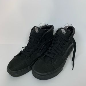 VANS Sk8-Hi Black Canvas High Top W 8/M 6.5